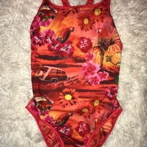 Vintage speedo printed one piece